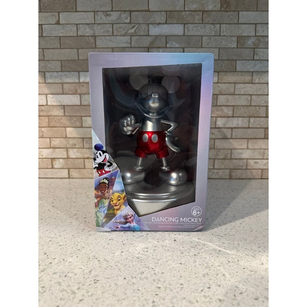 Disney 100th Anniversary Platinum and Red Dancing Mickey Mouse 8.5"‎ Figurine